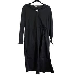 Harshman Belinda Dress Black Size Small Elegant Midi Tiered Ruffle Sleeves